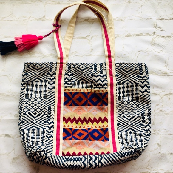 Handbags - Tribal Boho Fabric Tassel Shoulder Tote Bag